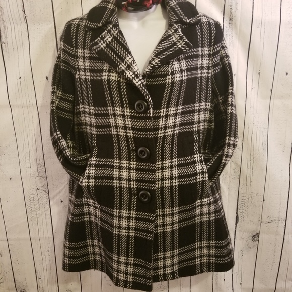 Talbots Jackets & Coats Talbots Wool Jacket Plaid Bw Poshmark